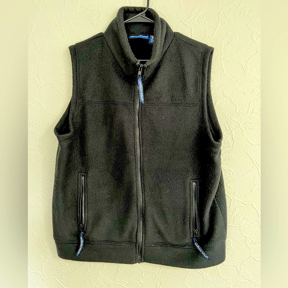 MENS NORTHERN ISLES BLACK FLEECE ZIP VEST SIZE XL SPUN POLYESTER NICE